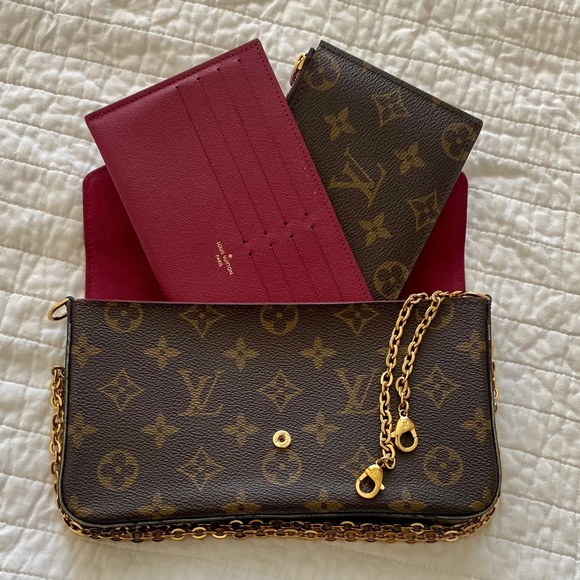 Louis Vuitton Pochette Felicie Brown Monogram Canvas Cross Body Bag